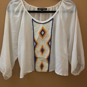 White blouse crop top